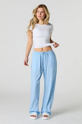 Pantalon imprimé à jambe large avec taille coulissante
