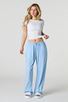 Pantalon imprimé à jambe large avec taille coulissante