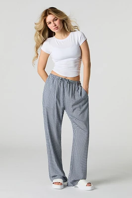 Printed Drawstring Wide Leg Pant