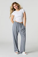 Printed Drawstring Wide Leg Pant