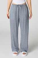 Printed Drawstring Wide Leg Pant