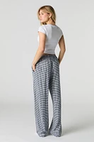 Printed Drawstring Wide Leg Pant