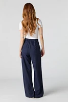 Pantalon habillé plissé en mélange de lin
