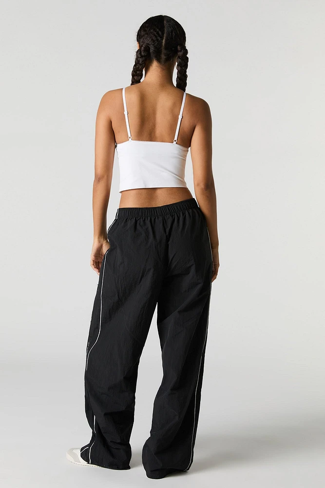 Nylon Wide Leg Pant