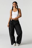 Nylon Wide Leg Pant