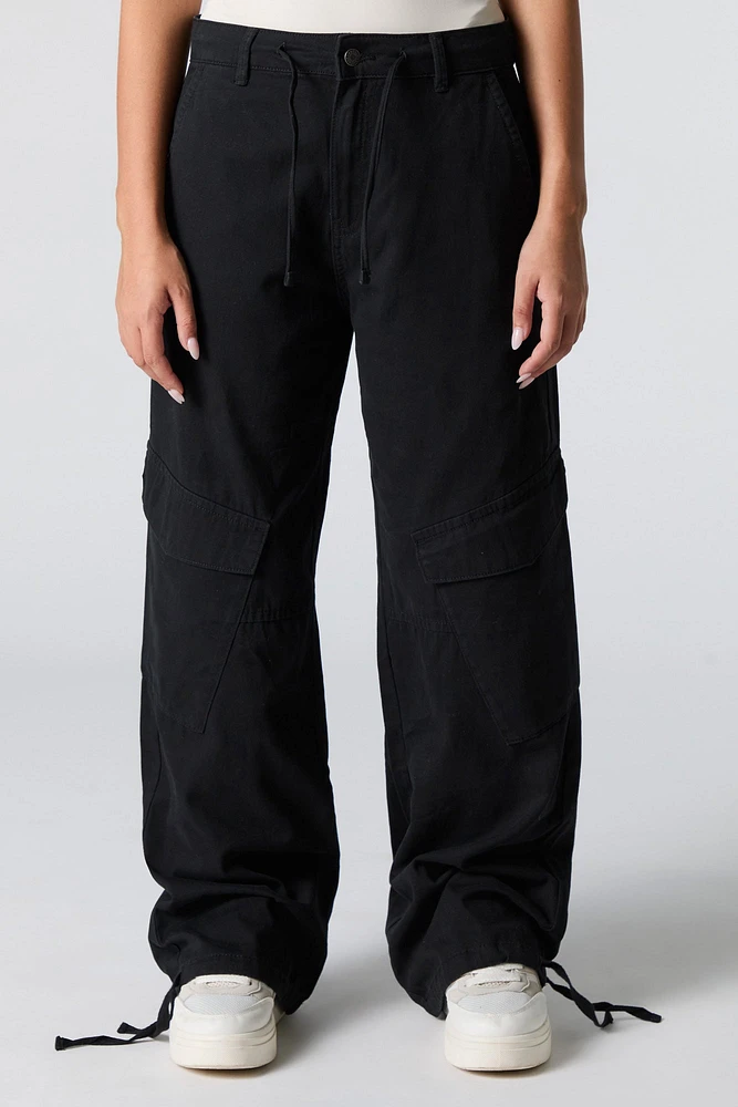 Drawstring Hem Baggy Cargo Pant