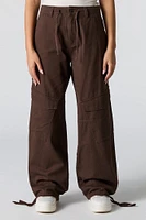 Pantalon cargo ample Ã  taille coulissante