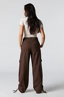 Pantalon cargo ample Ã  taille coulissante