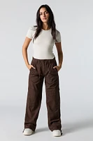 Pantalon cargo ample Ã  taille coulissante