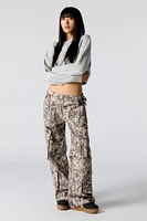 Pantalon cargo ample avec taille ajustable