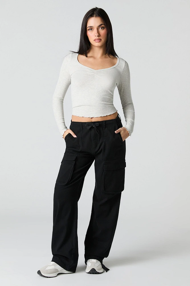 Drawstring Waist Cargo Pant