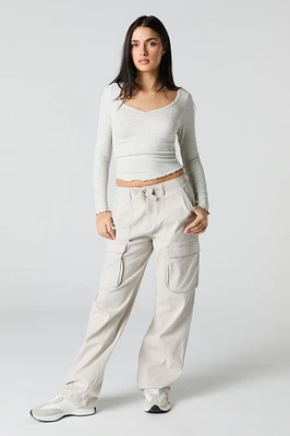 Pantalon cargo à taille coulissante