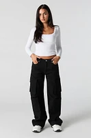 Pantalon cargo baggy à multiples poches