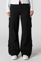 Stretch Denim Straight Leg Cargo Jean