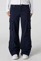 Stretch Denim Straight Leg Cargo Jean
