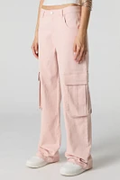 Stretch Denim Low Rise Baggy Cargo Jean
