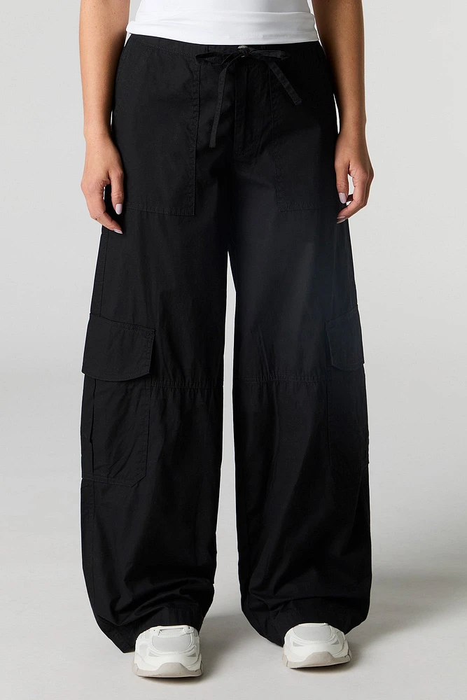 Drawstring Wide Leg Cargo Pant