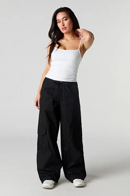 Drawstring Wide Leg Cargo Pant