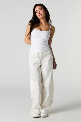 Pantalon cargo à jambe large avec taille coulissante