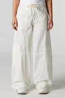 Pantalon cargo à jambe large avec taille coulissante