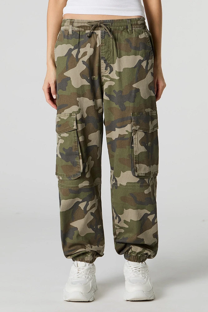 Jogger cargo à taille coulissante