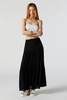 High Rise Tiered Maxi Skirt