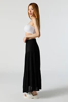 High Rise Tiered Maxi Skirt