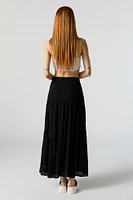 High Rise Tiered Maxi Skirt