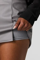Faux Leather Slit Mini Skirt