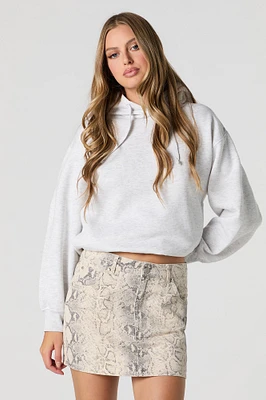 Printed Denim Mini Skirt