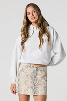 Printed Denim Mini Skirt