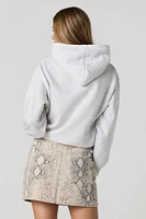 Printed Denim Mini Skirt