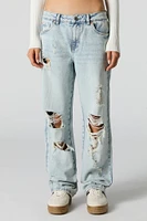 Distressed Straight Leg Jean