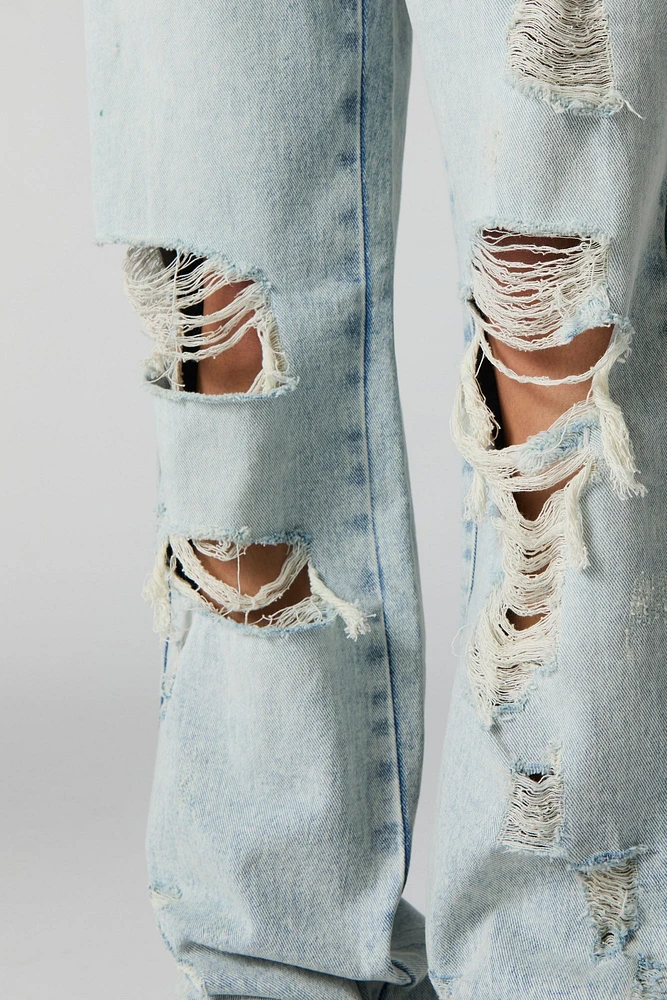 Distressed Straight Leg Jean