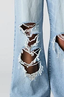 Ultra Distressed High Rise Wide Leg Jean