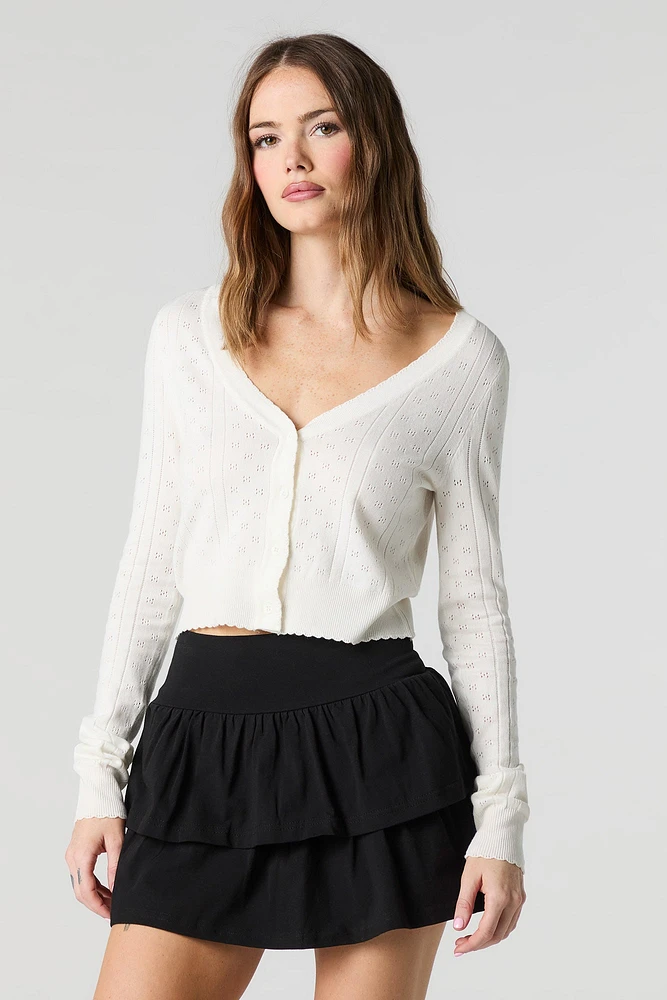 Jersey Ruffled Tiered Mini Skort