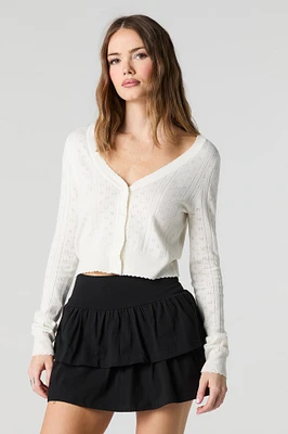 Jersey Ruffled Tiered Mini Skort