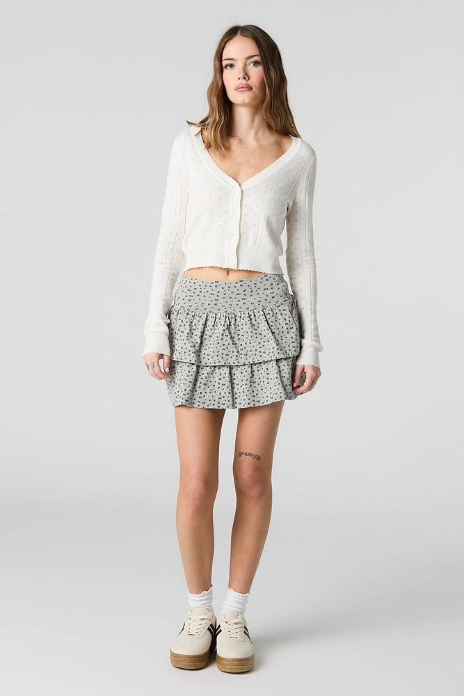 Jersey Ruffled Tiered Mini Skort