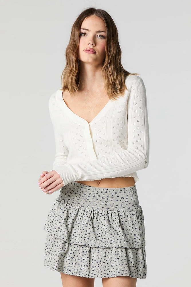 Jersey Ruffled Tiered Mini Skort