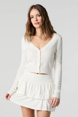 Minijupe-short en jersey à volants étagés