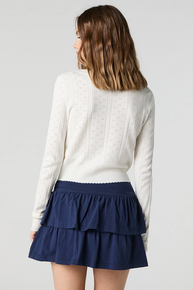 Jersey Ruffled Tiered Mini Skort