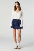 Jersey Ruffled Tiered Mini Skort