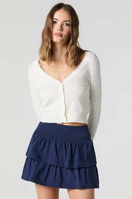 Jersey Ruffled Tiered Mini Skort