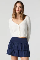 Jersey Ruffled Tiered Mini Skort