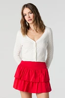 Jersey Ruffled Tiered Mini Skort