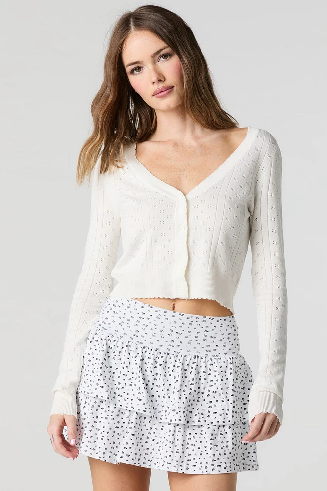 Jersey Ruffled Tiered Mini Skort