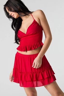 Tiered Mini Skirt