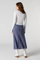 Floral Slit Midi Skirt