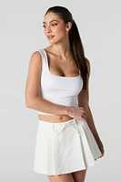 Drawstring Pleated Skort