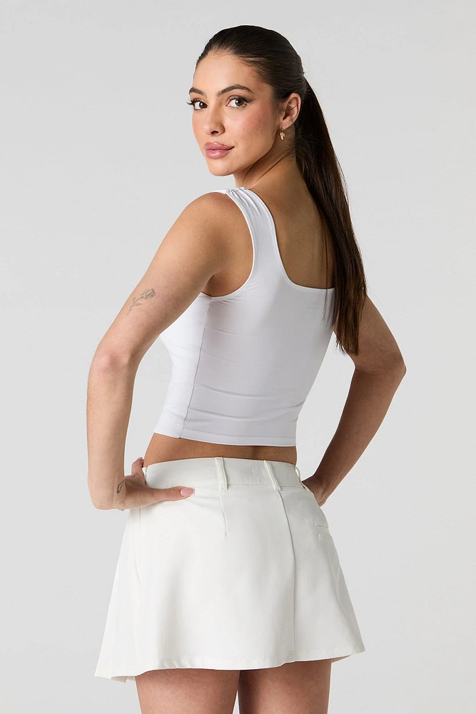 Drawstring Pleated Skort